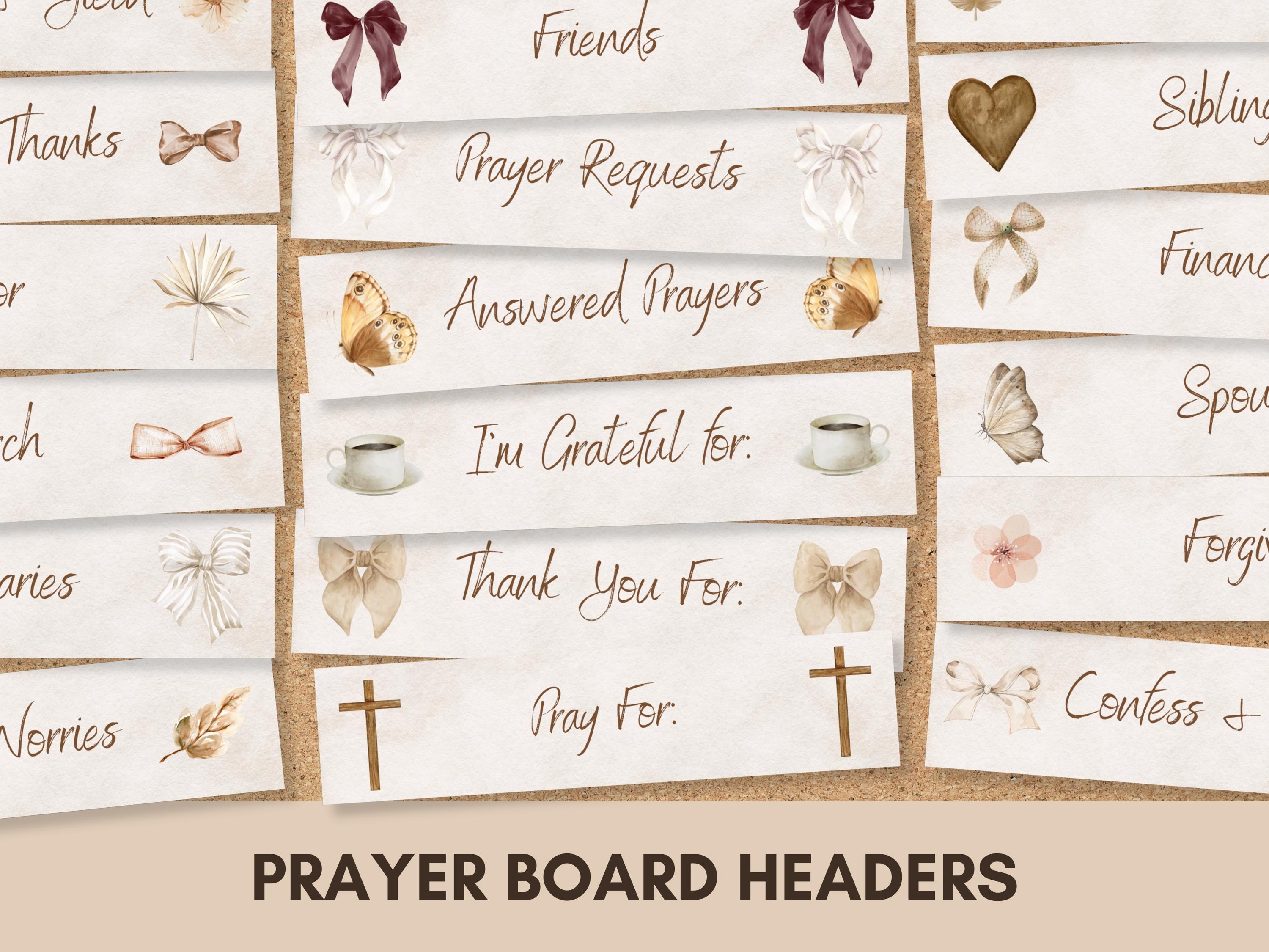 Religious Header Printable Prayer Board Headers | the Boho Edition | Aesthetic Christian ...