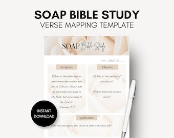 Mapeamento de Versículos | Estudo de Versículos Bíblicos Soap | Modelo de Estudo Bíblico | Modelo de Leitura Bíblica Imprimível | Mapeamento de Escrituras | Método SOAP