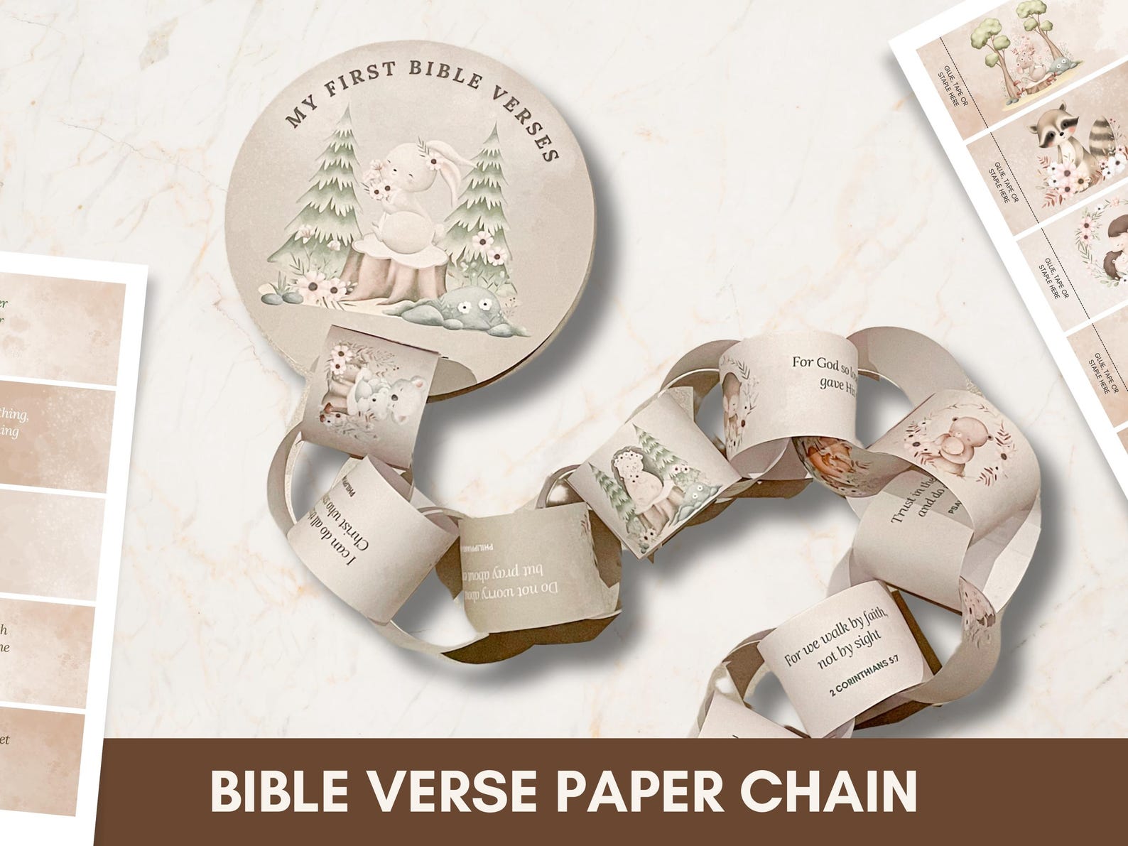 Scripture Chain Paper Bible Verse Paper Chain Activity | Sunday School Crafts | Christian ...