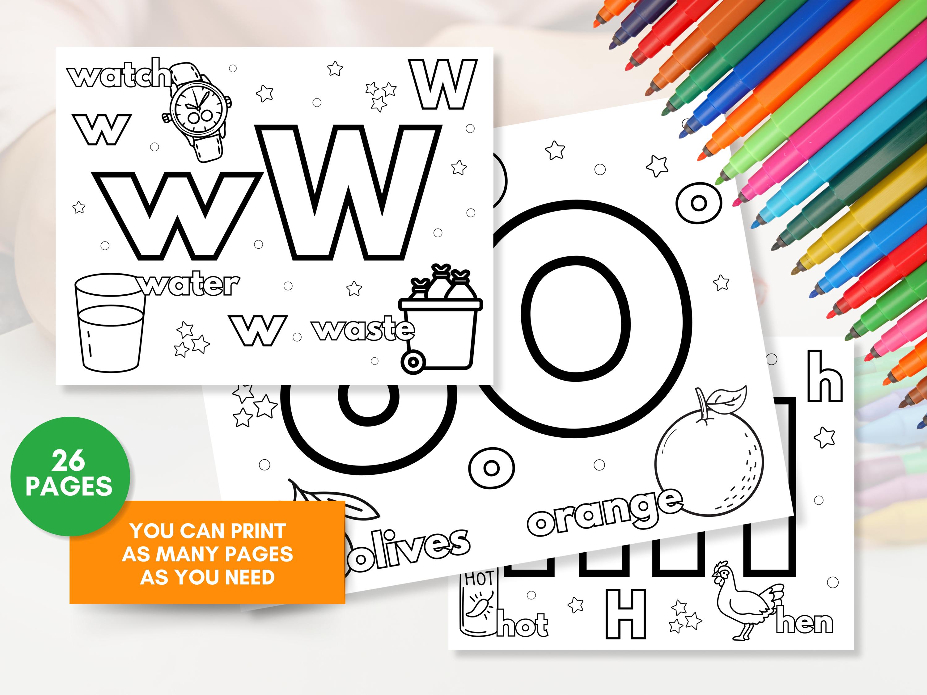 Abc Homework Coloring 20 ABC Learning Coloring Pages | Homeschool Printable | Alphabet Letter ...