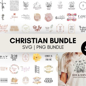 Christian SVG PNG Bundle | Scripture Png | Bible Verse Svg | Religious SVG Bundle | Jesus Svg | T-shirt and Mug Pod Svg Files for Cricut