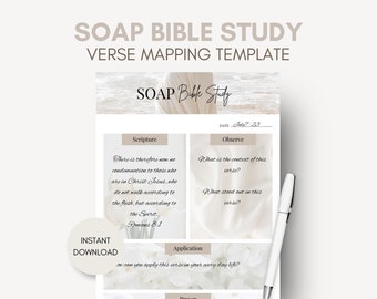 Mapeamento de Versículos | Estudo de Versículos Bíblicos Soap | Modelo de Estudo Bíblico | Modelo de Leitura Bíblica Imprimível | Mapeamento de Escrituras | Método SOAP