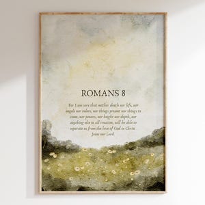 Romans 8 Vintage Wall Art Print | Modern Christian Wall Art | Bible Verse Print | Printable Scripture Poster | Instant Digital Download