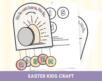 He is Risen Coloring | Christian Homeschool Printable | Printable Easter Sunday School | Resurrection Preschool Craft Activities for Kids