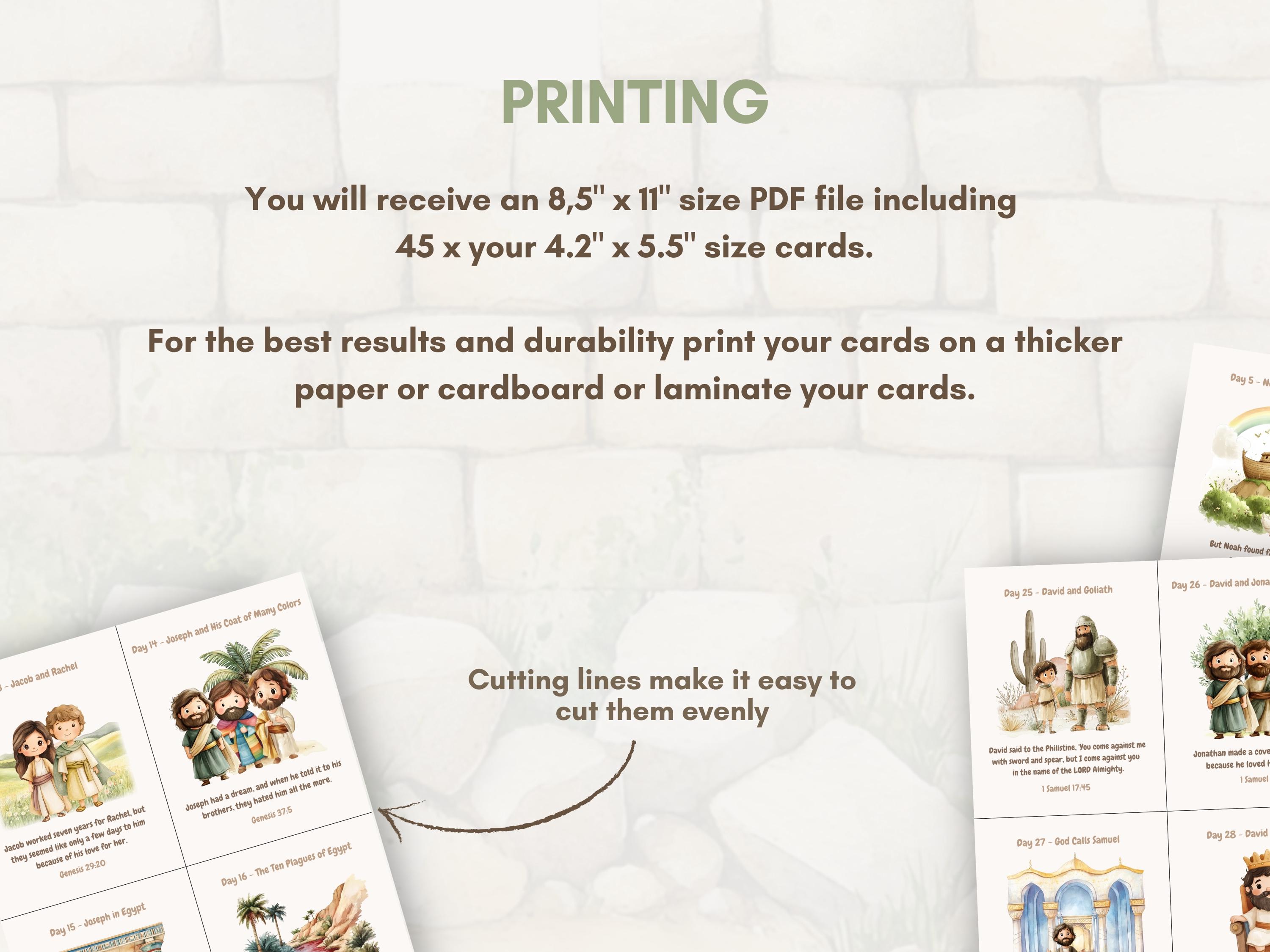 Daily Bible Story Calendar for Kids | Bible Verse Cards | Printable Old ...