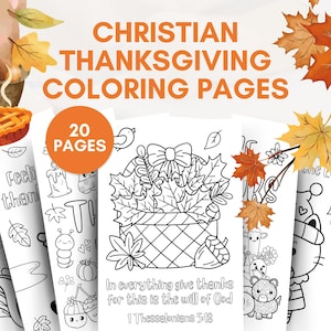 20 páginas para colorear de Acción de Gracias / Imprimibles cristianos para la educación en el hogar / Temática de otoño / Actividades preescolares para niños / Manualidades de otoño para la escuela dominical