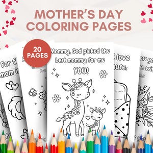 20 Mother&#39;s Day Coloring Pages | Christian Homeschool Printable | Color Gift for Mom | Preschool Activities for Kids | Sunday School Crafts