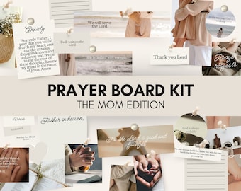 Prayer Board Kit for Moms | The Mom Edition | Printable Prayer Vision Board Kit | Bible Verses Wall Collage | Prayer Cards | Prayer Journal