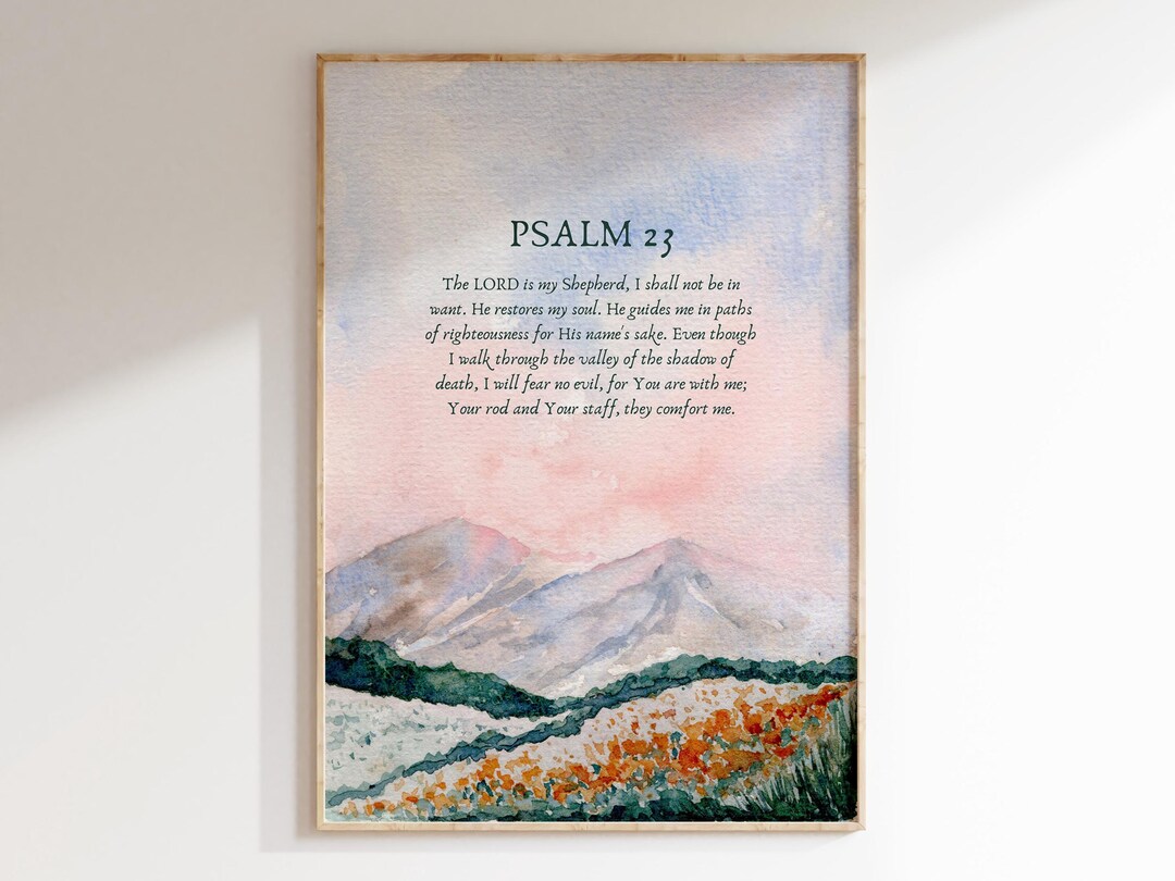 The LORD is My Shepherd, Psalm 23 Watercolor Wall Art Print | Modern ...