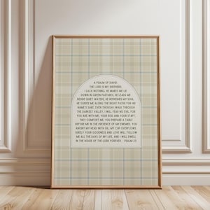 The LORD Is My Shepherd, Psalm 23 Vintage Wall Art Print | Modern Christian Wall Art | Bible Verse Print | Printable Scripture Poster