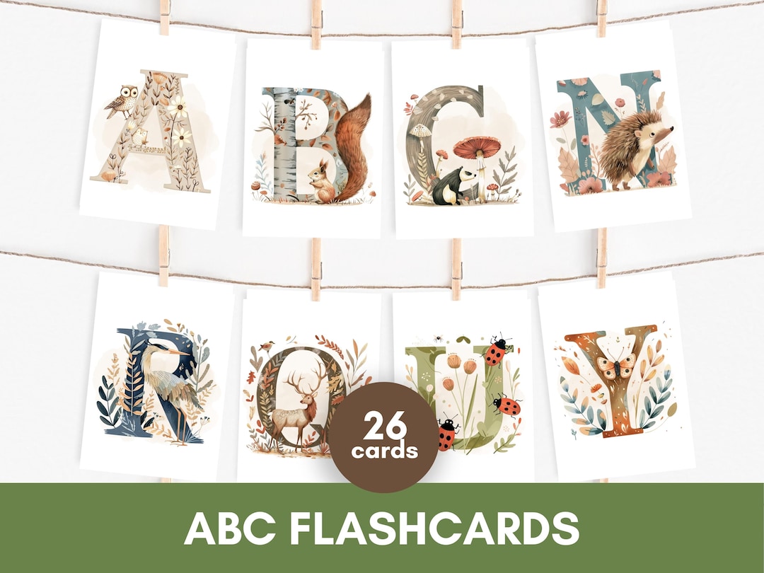 26 Alphabet Flashcards | Preschool Educational ABC Cards | Homeschool ...