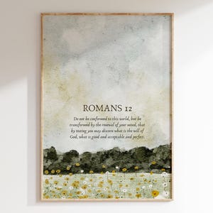 Romans 12 Vintage Wall Art Print | Modern Christian Wall Art | Bible Verse Print | Printable Scripture Poster | Instant Digital Download