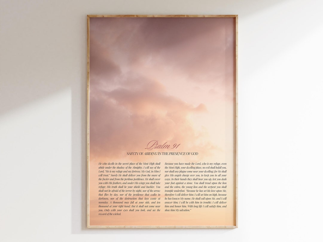 Psalm 91 NKJV Christian Wall Art Printable Photo Home - Etsy