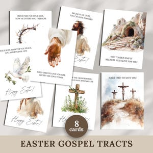 Oster-Evangelium-Traktkarten | Bibel Vers Ostergeschichte Handkarte | Druckbare Kirche Schrift Karteikarten | Karwoche Evangelisation Traktate