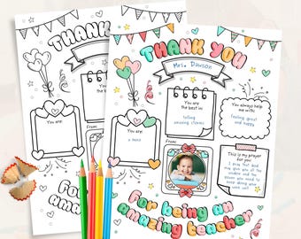 Christian Teacher Appreciation Coloring Sheet Gift | Sunday school Teacher | Custom Printable Thank You Coloring Pages | Instant Download