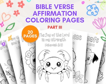 20 Bible Verse Affirmation Coloring Pages | Christian Sunday School ...