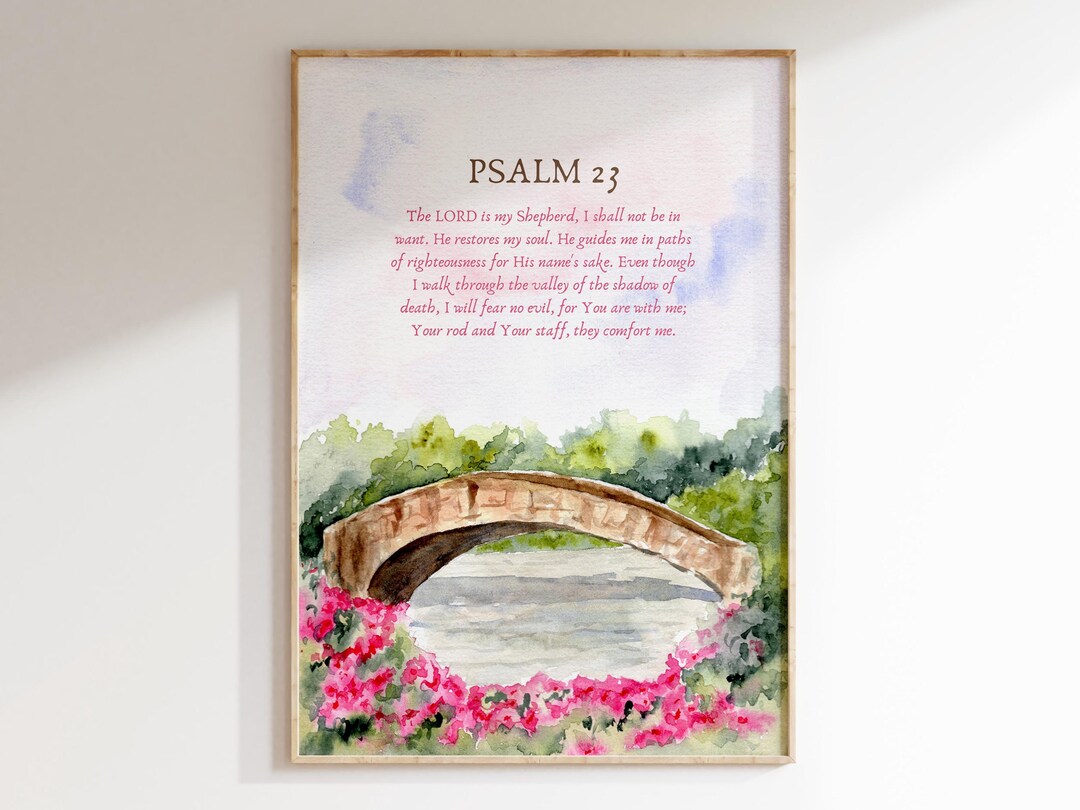 The LORD is My Shepherd, Psalm 23 Watercolor Wall Art Print | Modern ...