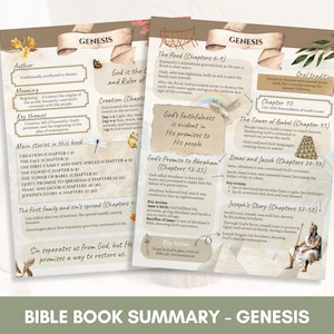 Genesis Made Simple | Easy to Use Bible Study Guide | Printable Old Testament Study Journaling Tool | Bible Book Summary | Digital Download