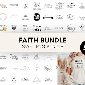 Christelijke SVG PNG-bundel | Schrifttekst png | Bijbelvers Svg | Religieuze SVG-bundel | Jezus-svg | T-shirt en mok pod Svg-bestanden voor Cricut