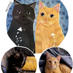 Portrait d'animal de compagnie mignon à partir de photo Cadeaux faits main personnalisés pour les amoureux des chats image 5