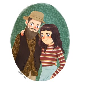 Cute Couple Portrait,  Commission Drawing, Artwork from Photo, Handmade Family Portrait, Personalized Christmas Gift, Custom Illustration