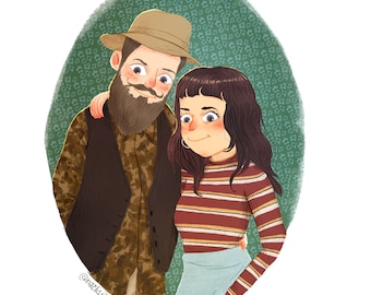 Joli portrait de couple, dessin sur commande, oeuvre d'art à partir d'une photo, portrait de famille fait main, cadeau de Noël personnalisé, illustration personnalisée