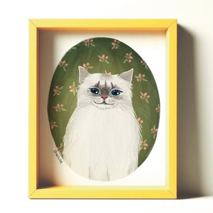 Cute Pet Portrait from Photo Customized Handmade Gifts for cat lovers Portrait Personalized Printed gifts Custom Cat mom gift Art pet love image 1