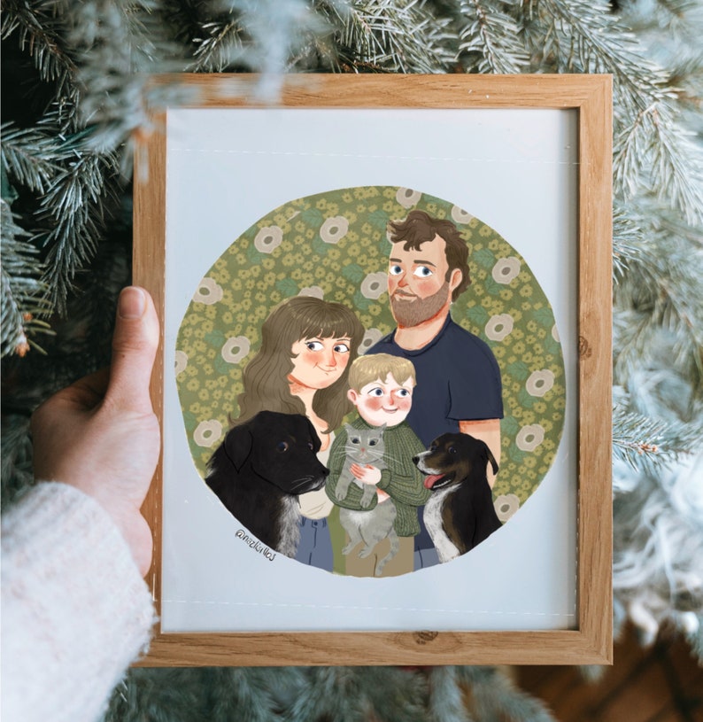 Cute Couple Portrait, Commission Drawing, Artwork From Photo, Handmade ...