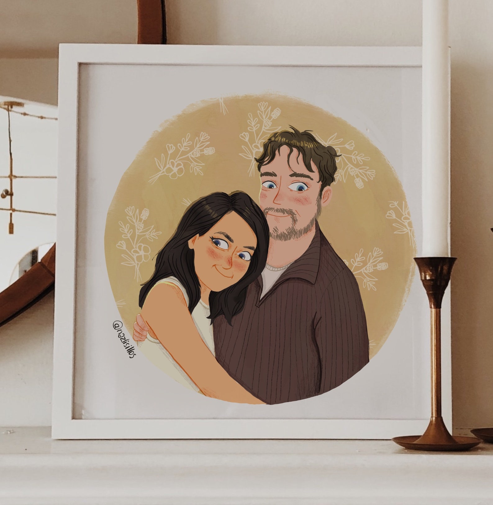 Cute Couple Portrait, Commission Drawing, Artwork From Photo, Handmade ...