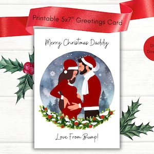 Daddy To Be | Christmas Card Template | Christmas From Bump | Pregnancy Christmas Card Printable | Christmas Pregnancy Announcement |