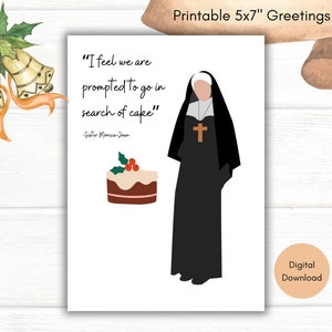 Printable Download Call The Midwife Sister Monica Joan Funny Christmas Card | Midwife Christmas Card | Nun Midwife Greetings Card |