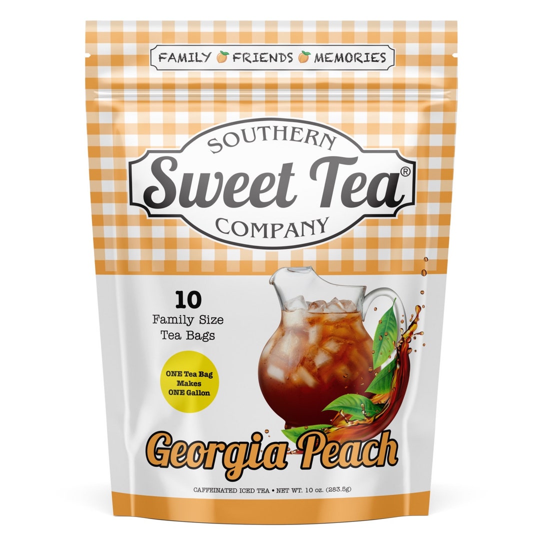 Sweet Tea Peach Iced Tea Bags 10pack 10 Gallons Etsy
