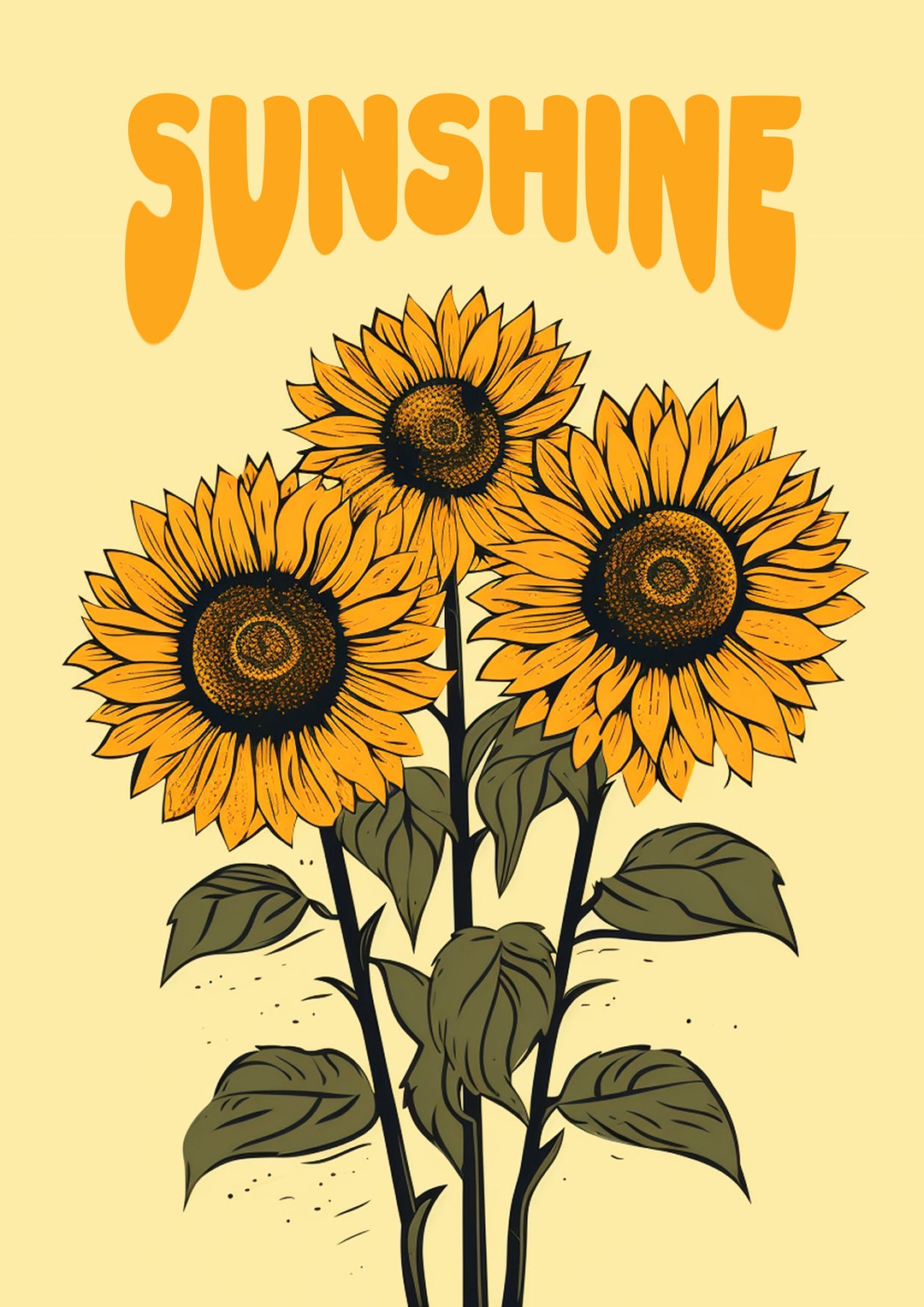 Sunflower Digital Art/ Digital Art Frame for Home Décor/ Etsy