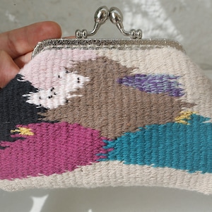 carteira única feita à mão com clutch - porta-moedas
