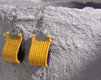 Handwoven earrings - 2 different sides