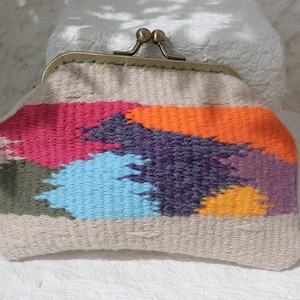 carteira única feita à mão com clutch - porta-moedas