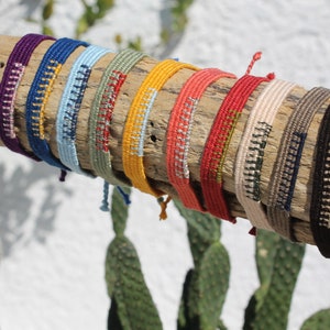 Handwoven bracelet-Minimal design-one color base color options image 7