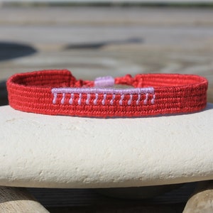 Handwoven bracelet-Minimal design-one color base color options image 1