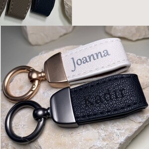 Personalized faux leather keychain