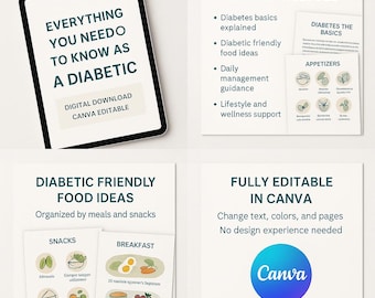 Everything You Need to Know as a Diabetic Educational Guide PDF Canva Editable