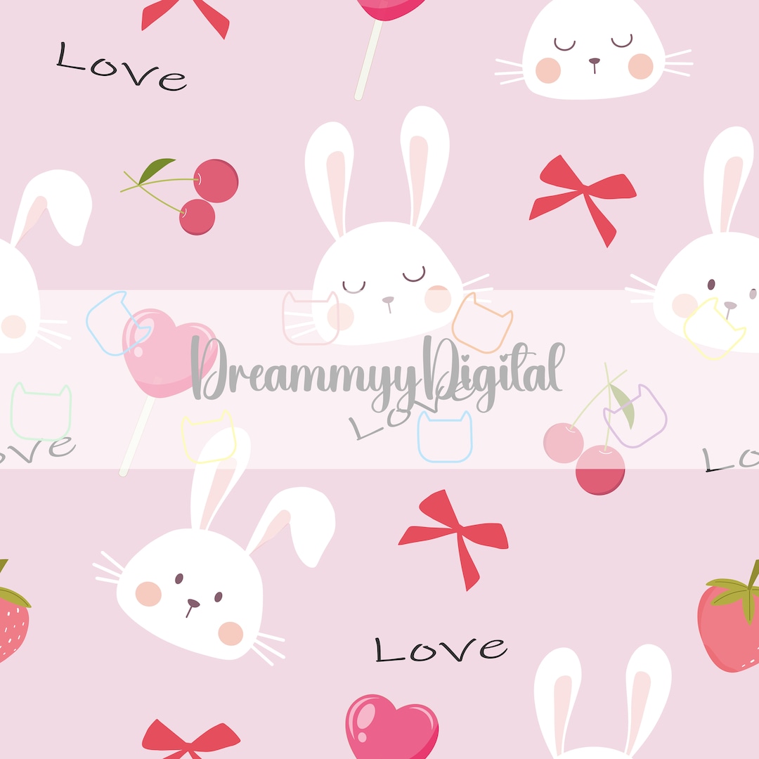 Cute Rabbits Seamless Repeat Pattern File , Seamless Pattern for Fabric ...