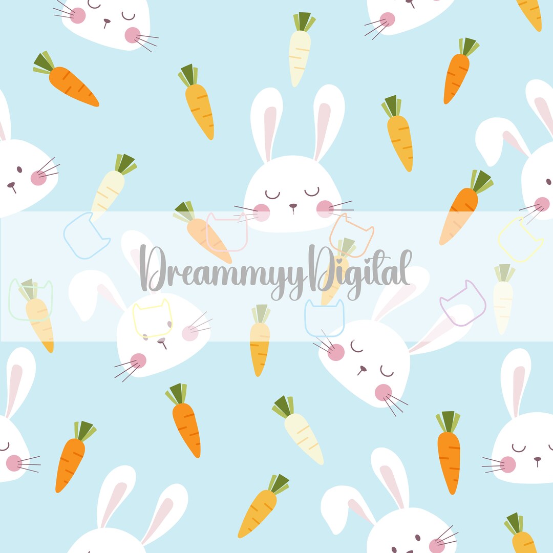 Cute Rabbits and Carrots Seamless Repeat Pattern File, Seamless Pattern ...