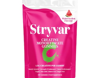 Gomitas de monohidrato de creatina • Veganas • 120 gomitas premium • Sabor a sandía • Fabricadas en Australia