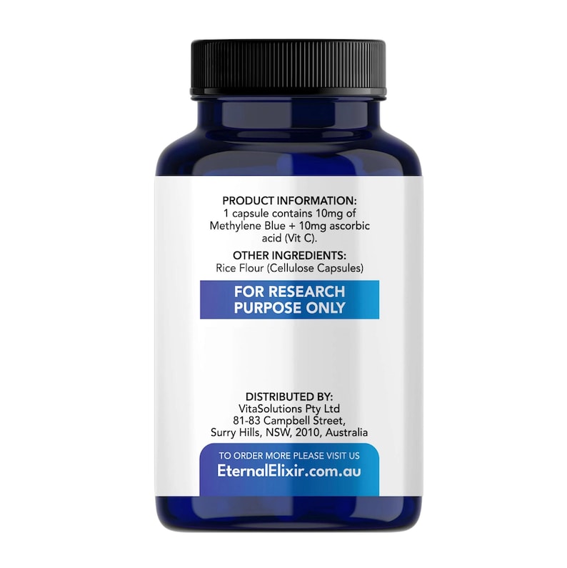 Methylene Blue Capsules, Lab Tested USP Grade High Purity 10mg X 60 ...