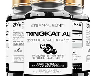 Tongkat Ali Vegan-Kapseln, Ergänzung für Immunsystem, Ausdauer und Stress, Kräuterextrakt-Reinformel-Kapseln