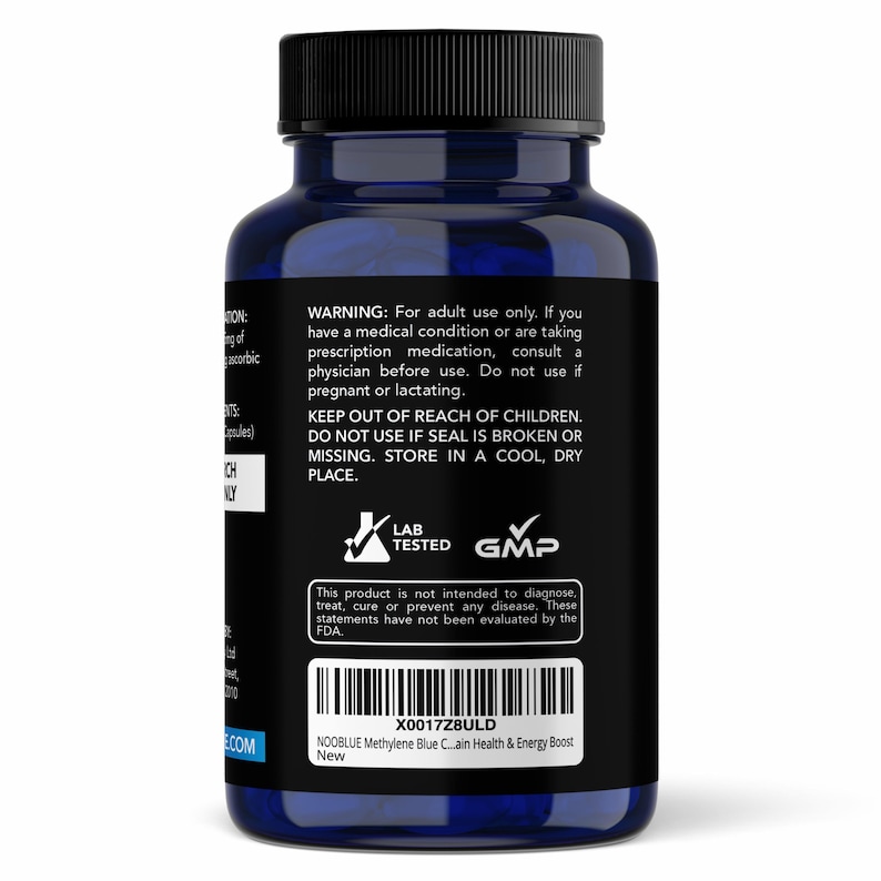 Methylene Blue Capsules, Lab Tested USP Grade High Purity 5mg X 60 ...