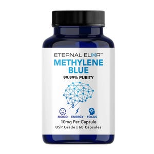 Methylenblau-Kapseln 10 mg x 60 Kapseln, Unterstützung des Gehirns, Gesundheit und Wohlbefinden, Speicherverbesserer, zum Stressabbau, mentale Klarheit und Energie