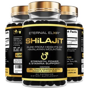 Supplément de gélules Shilajit, à base de plantes 90 gélules de cellulose végétaliennes pour plus de force, de puissance et de soutien