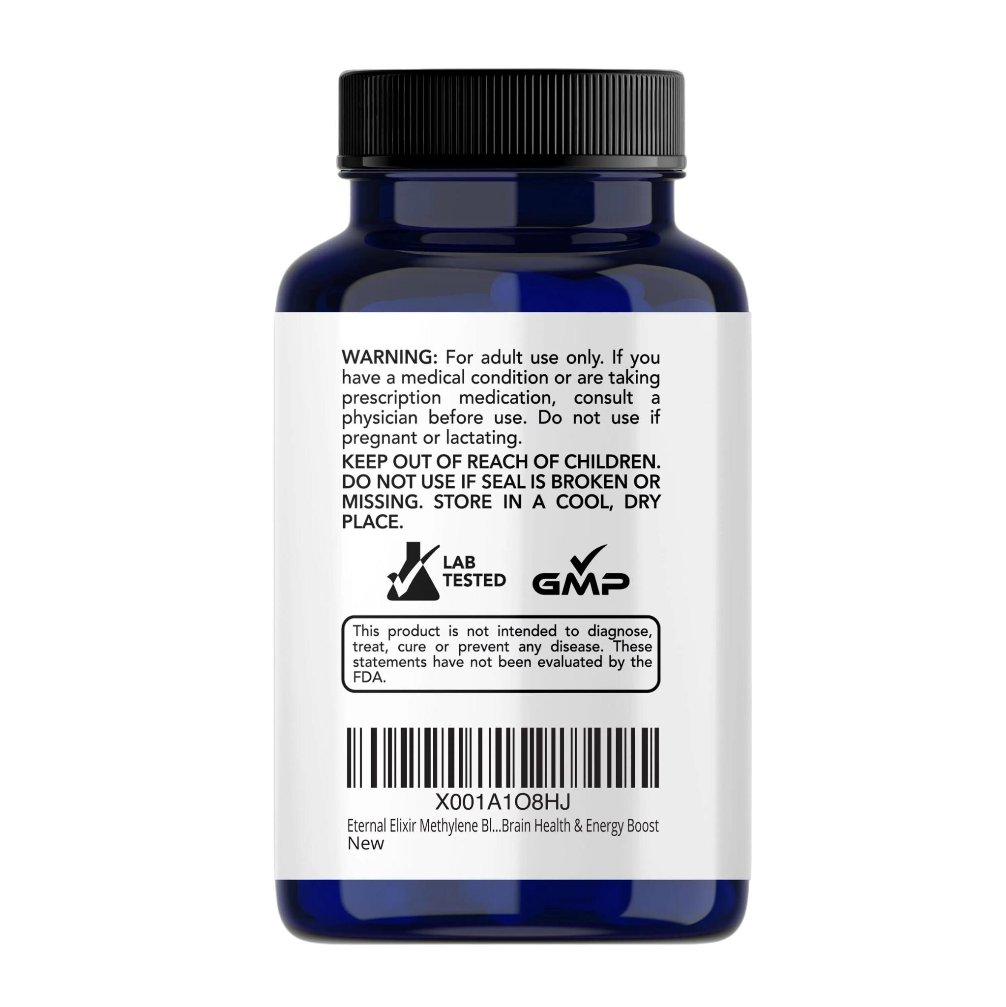 Methylene Blue Capsules, Lab Tested USP Grade High Purity 10mg X 60 ...