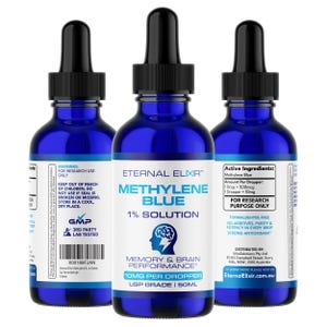 Methylene Blue, Ultra High Purity USP Grade, 1% Solution - 50ML / 500mg - Lab Tested for Transparency - Biohacking & Red Light Support